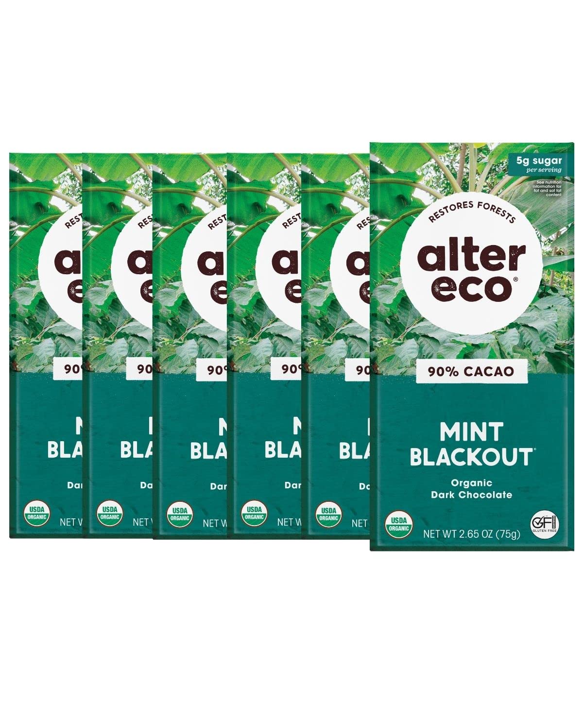 Alter Eco Mint Blackout / 6 Count (Pack of 1) / Bar