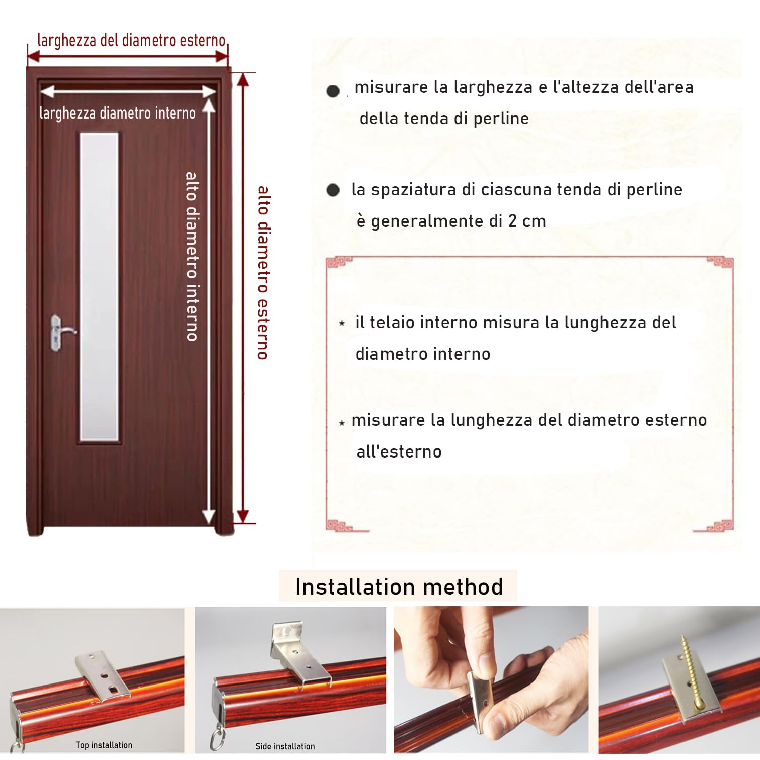 NIANXINN Tenda di Perline in Legno Naturale,Tende per Porte Sospeso Tenda Antimosche Divisorio di Stanze Interno ed Esterno,Fatte a Mano,Personalizza,Larghezza x Altezza (100cm x 210cm(51 Fili))