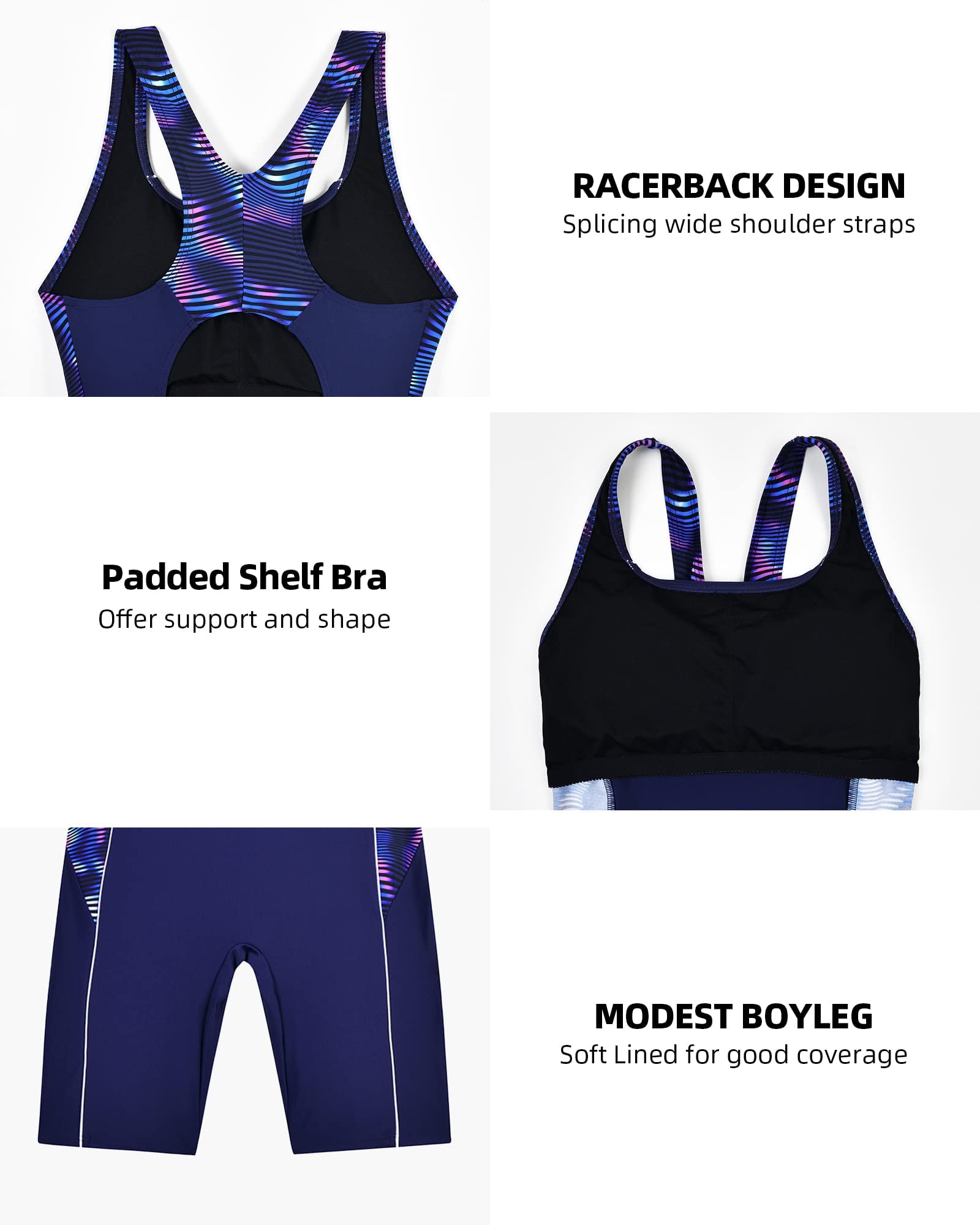 Costume da Bagno Donna Racerback Modellante Corpo