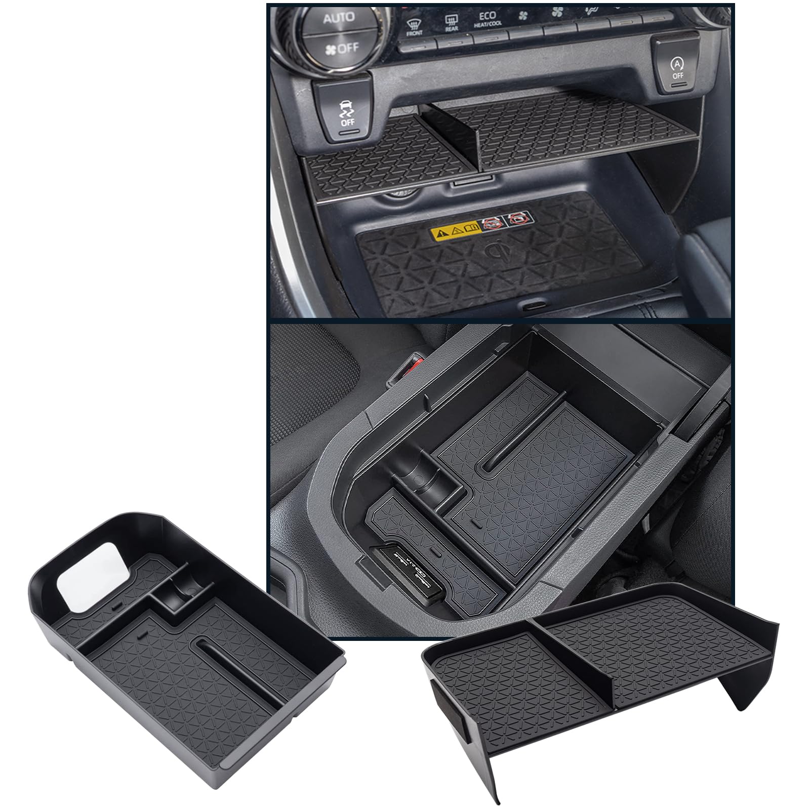 JDMCAR Upgraded Center Console Organizer Compatible with Toyota RAV4 2025 2024 2023 2022 2021 2020 2019 Interior Accessories, Gear Shift Storage Tray Secondary Box Insert Divider - 2pcs
