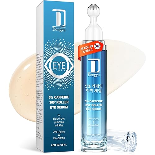 Dongyu Eye Cream for Dark Circles: Korean Caffeine Eye Cream Daily Morning Skincare - Puffy Eyes Treatment for Beauty Enthusiasts (Blue)