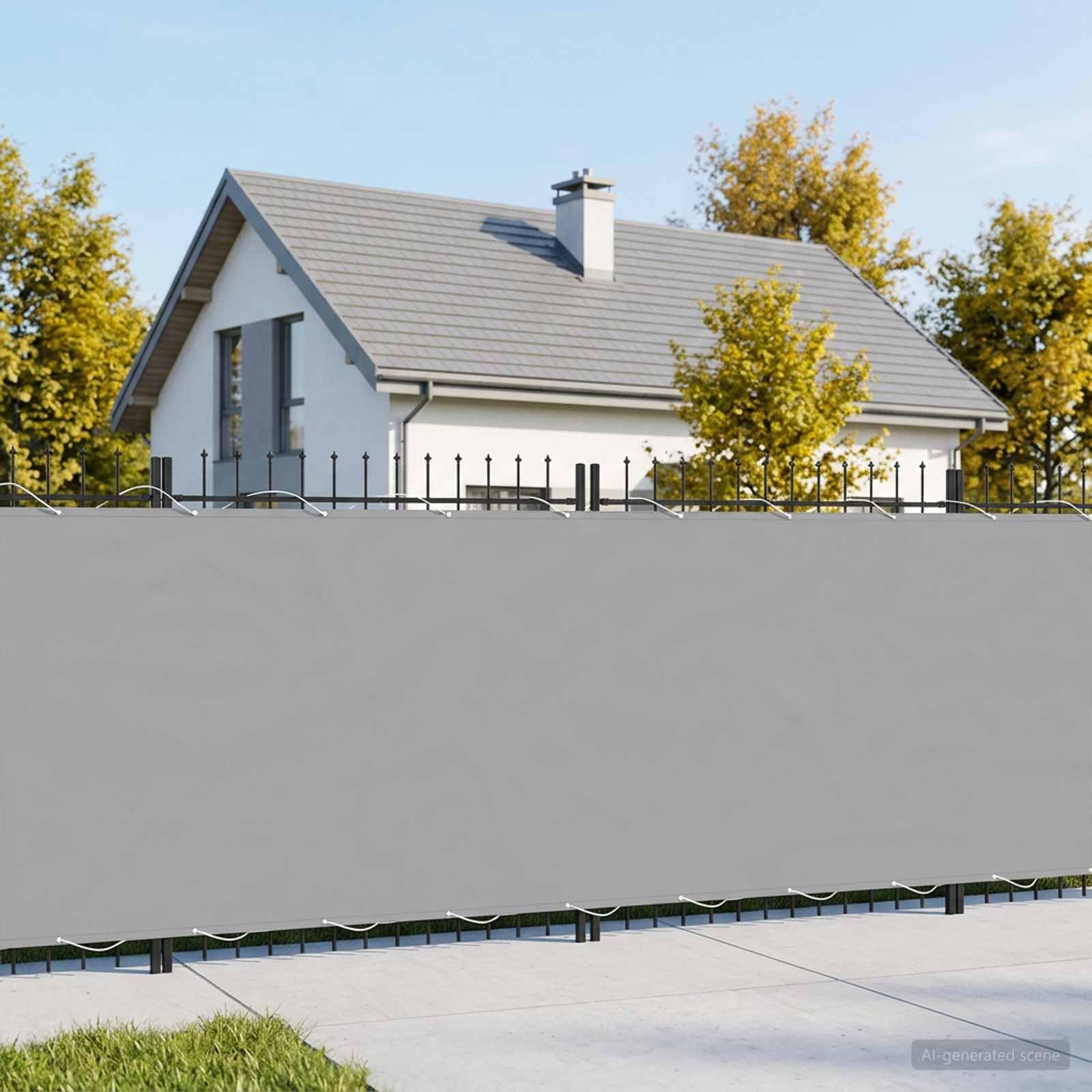 Telo Frangivista in Poliestere, Balcone, Grigio Chiaro, 400x150 cm