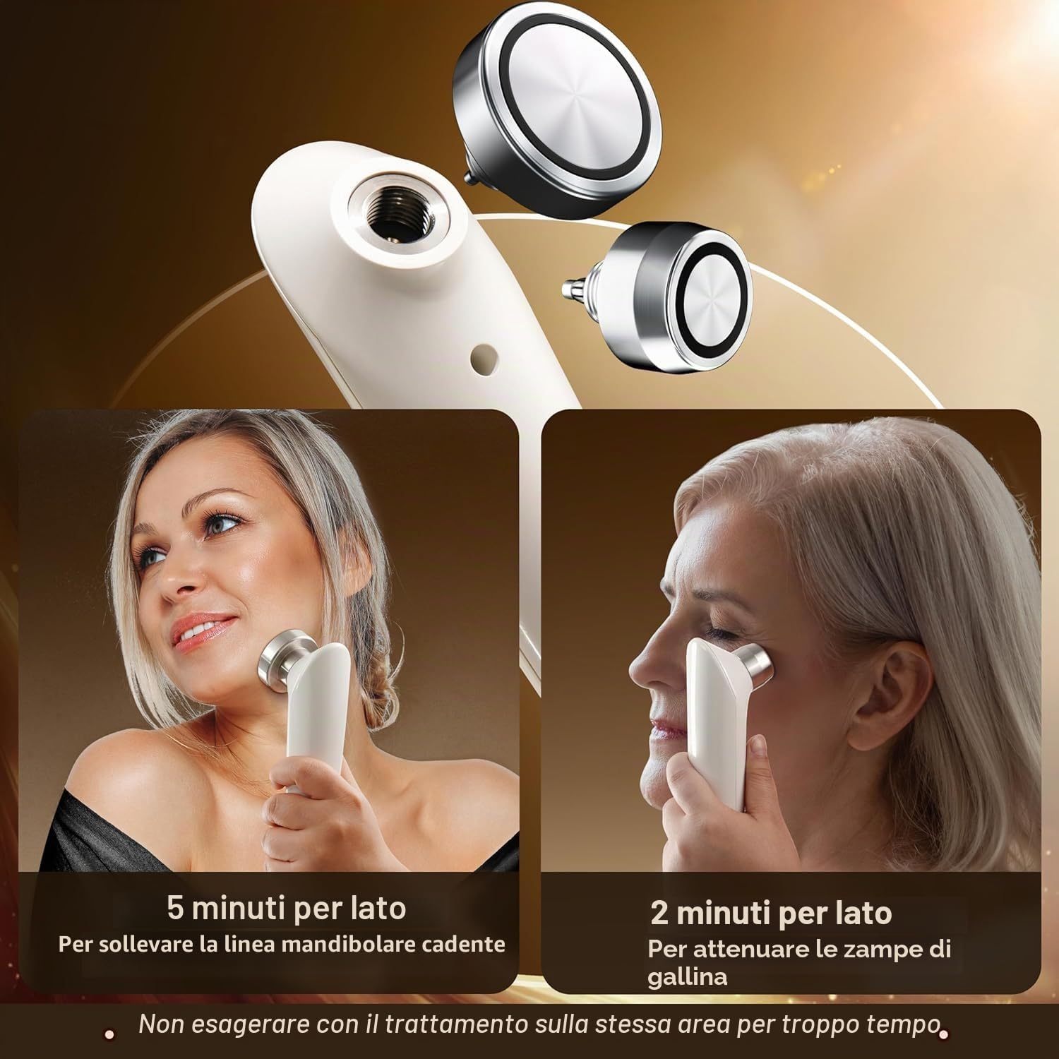 RF Radiofrequenza viso e corpo macchina rassodante – Professionale Home RF Lifting Skin Care Anti Aging Device – Effetti salone / più sicuro (bianco)