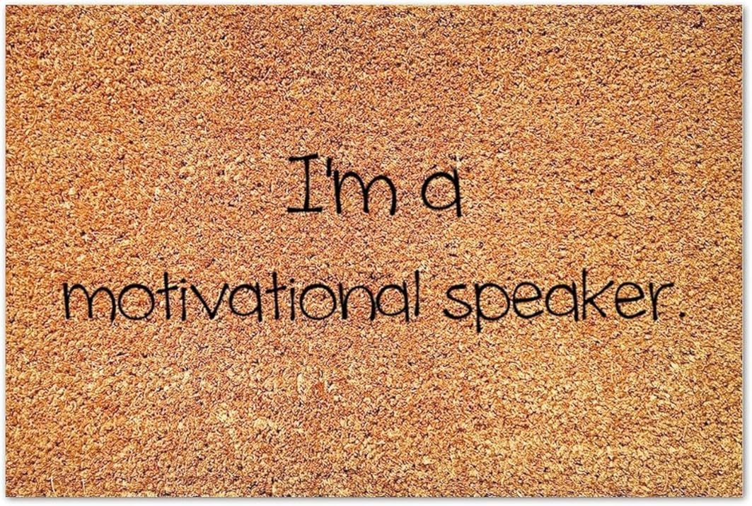 The best christian motivational speakers of 2026 to Upgrade Your Home I'm A Motivational Speaker Mats Farmhouse Christian Quote Non Slip Mat for Porch Entrance Farmhouse Gift for Women Men 16x24 Inch