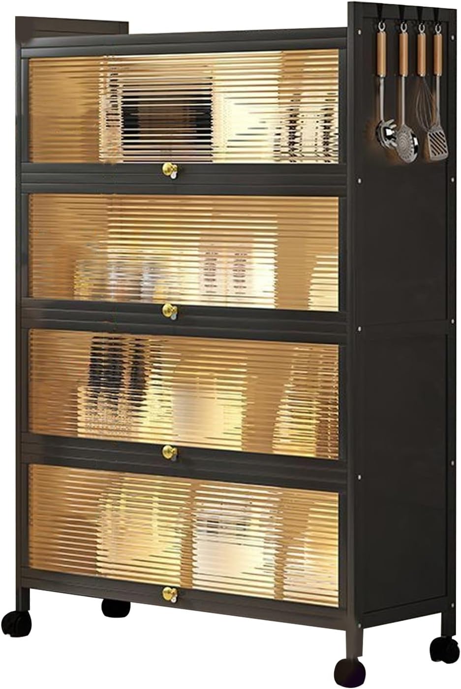Microwave Stand Microwave Oven Rack,Kitchen Bakers Rack with Cabinets Kitchen Cabinet Storage with Flip Door Cabinet, Microwave Oven Shelf Cabinet, Pantry Storage Cabinet, for Spices, Pots a