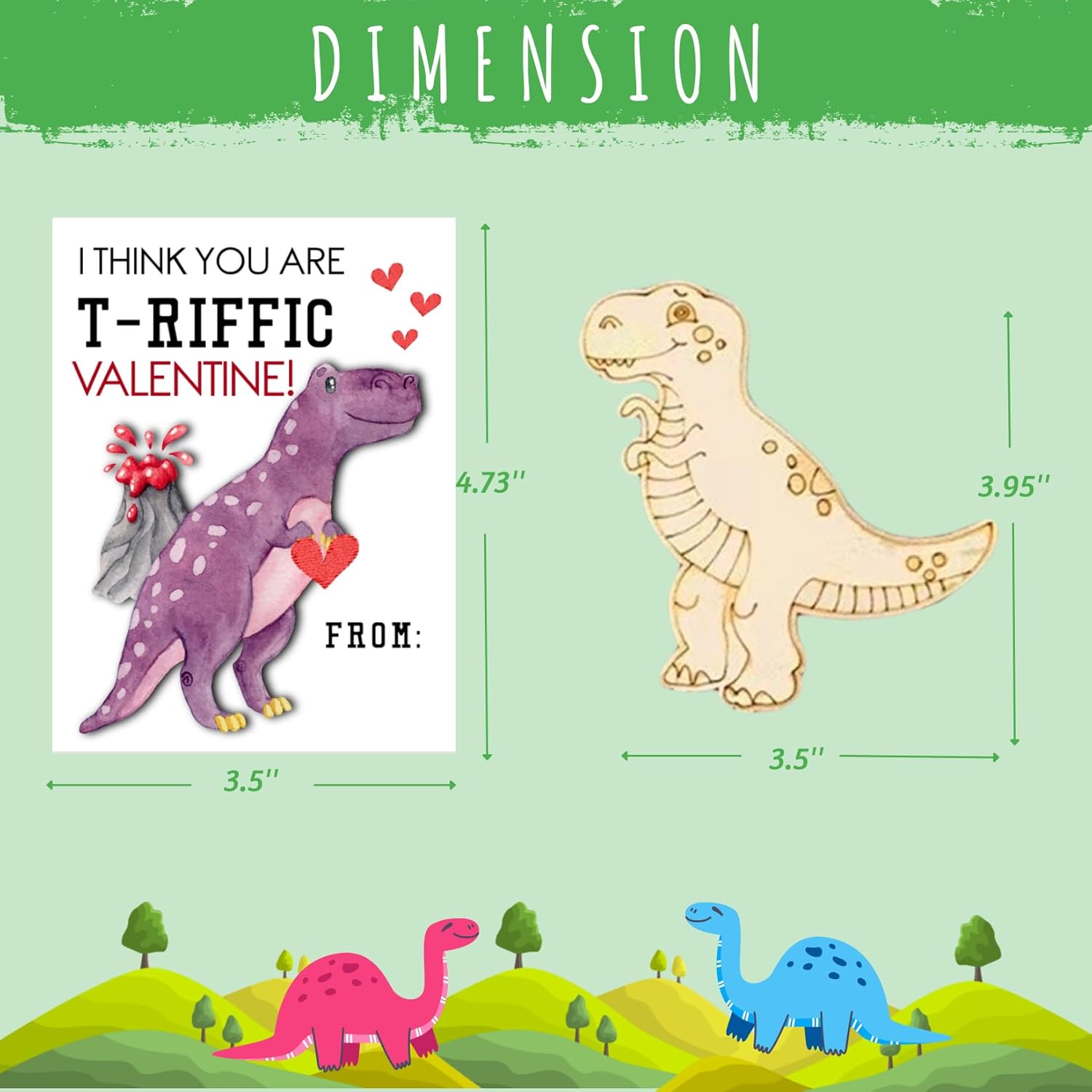 Valentines Day Gifts for Kids - 28 PCS Valentines Cards School with Art Supplies - Dinosaur Wood Painting Craft Kits - for Classroom Kids Boys Girls Gifts Exchanges - Valentines Party Favors