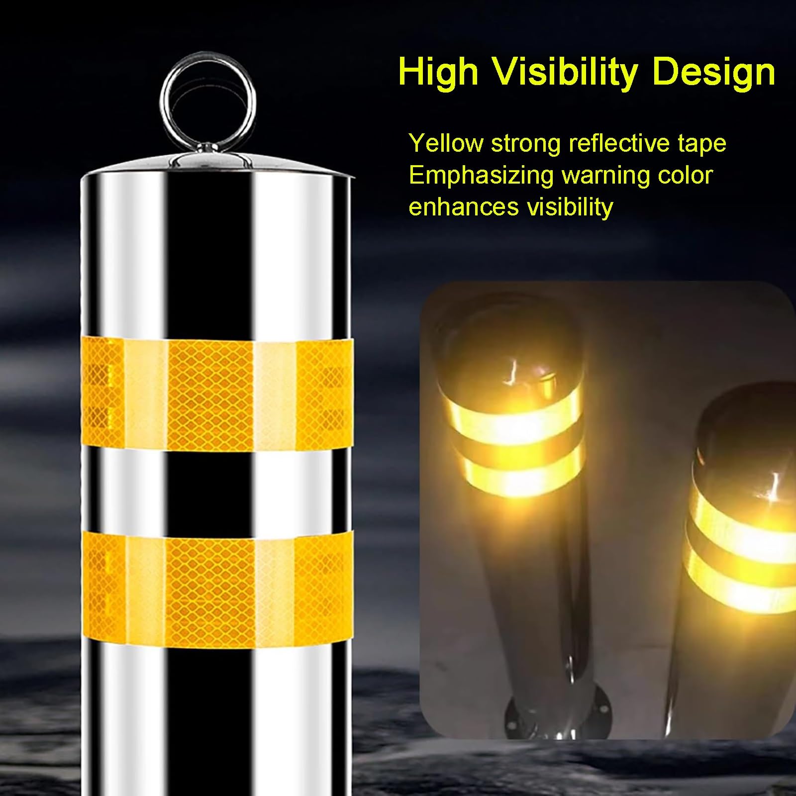 Postes de Seguridad, Poste de bolardo Acero Inoxidable extraíble, Metal(7.6 * 60cm/3 * 23.6in)