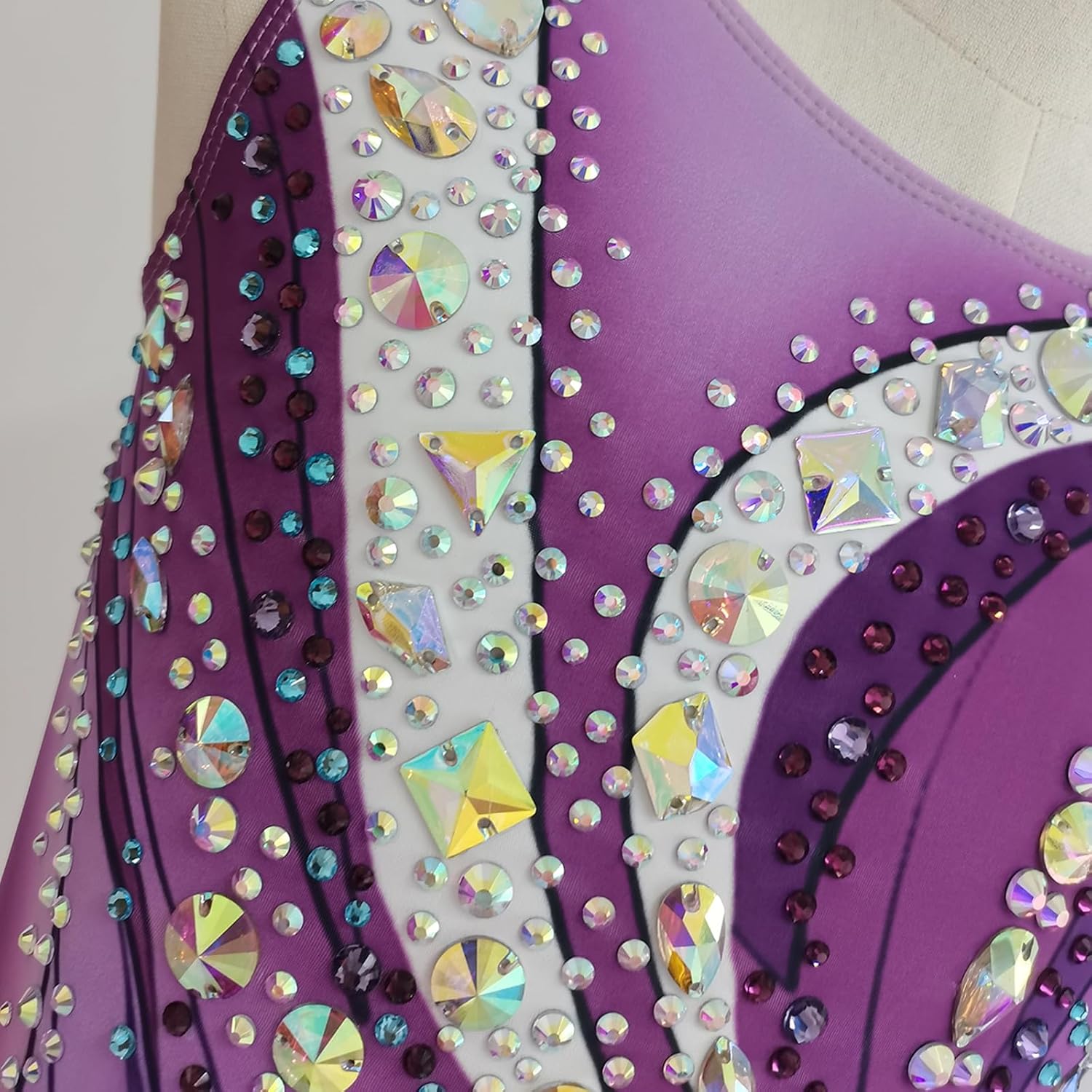 LIUHUO Rhythmic Gymnastics Leotards Purple Costumes Women Girls Competition New Rules