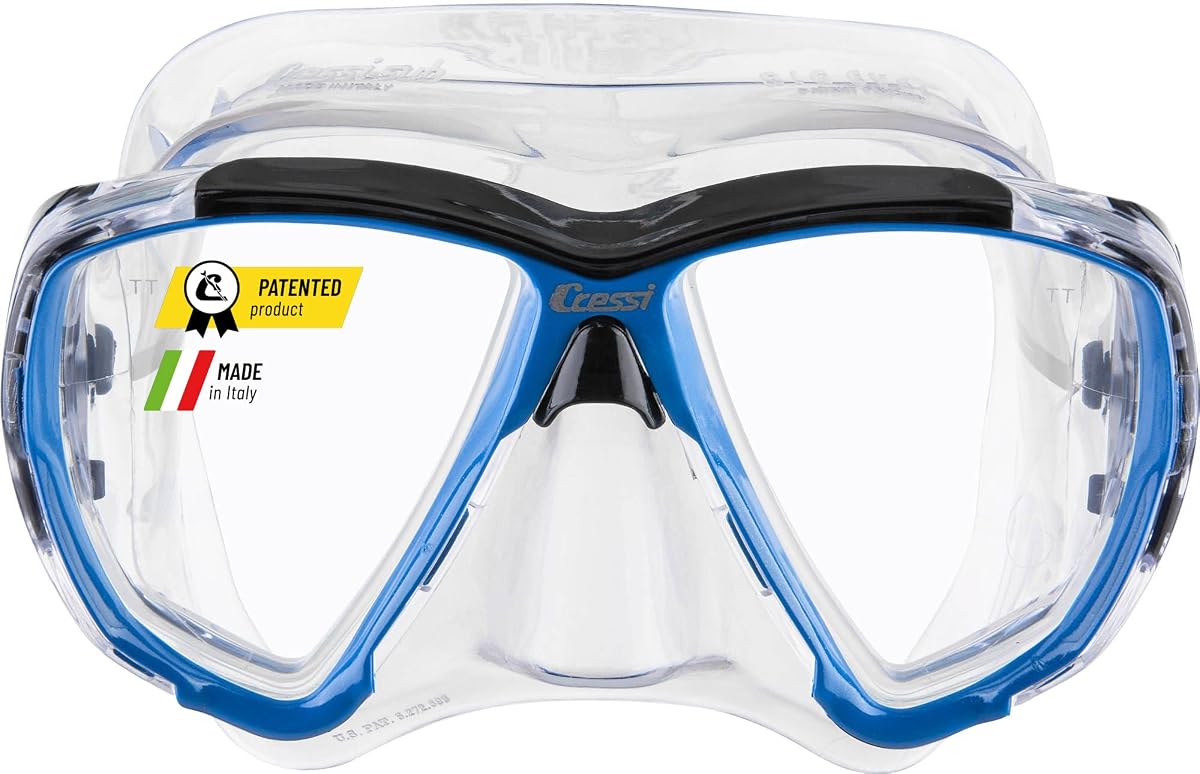 Cressi Máscara de Buceo para Adultos con Lente Inclinada para Buceo - Big Eyes: Made in Italy