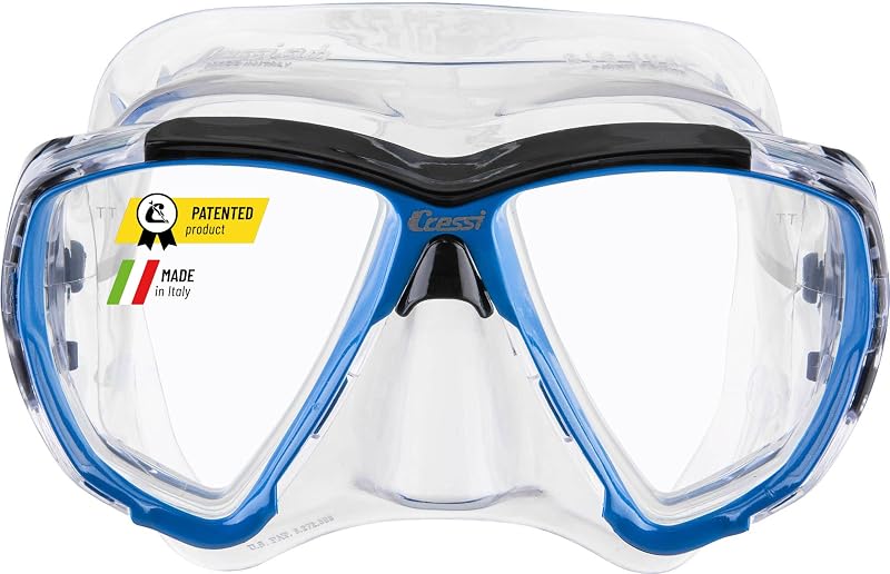 Cressi Máscara de Buceo para Adultos con Lente Inclinada para Buceo - Big Eyes: Made in Italy
