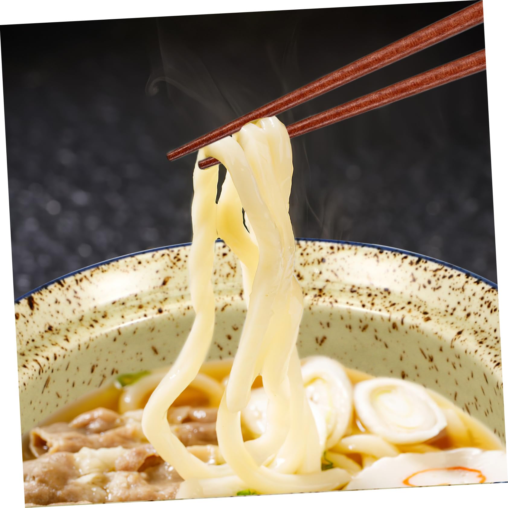 GLEAVI Keramik Ramen Schüssel Satz mit Deckel 1 Löffel und Stäbchen Wärmespeichernd Formstabil für Suppe und Nudeln