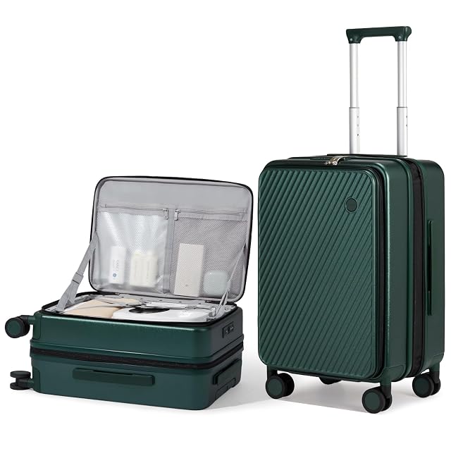 mixi 20 Inch Expandable Carry On Luggage PC Hard Shell Suitcase Top Opening Rolling Travel Suitcases with Spinner