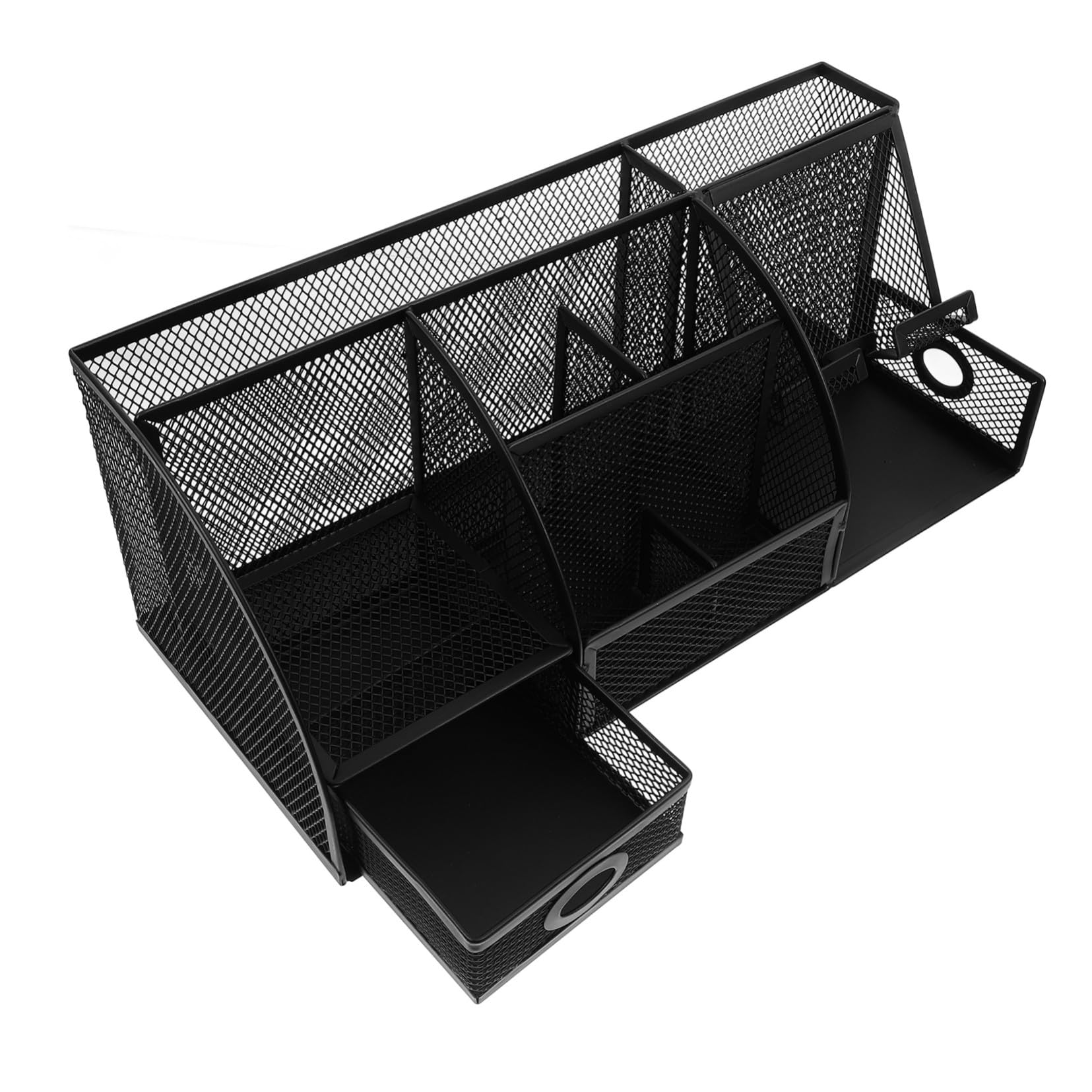 Portapenne in Ferro Nero per Scrivania Moderno Salvaspazio Organizer Multifunzione per Ufficio e Cancelleria Desktop Essenziale