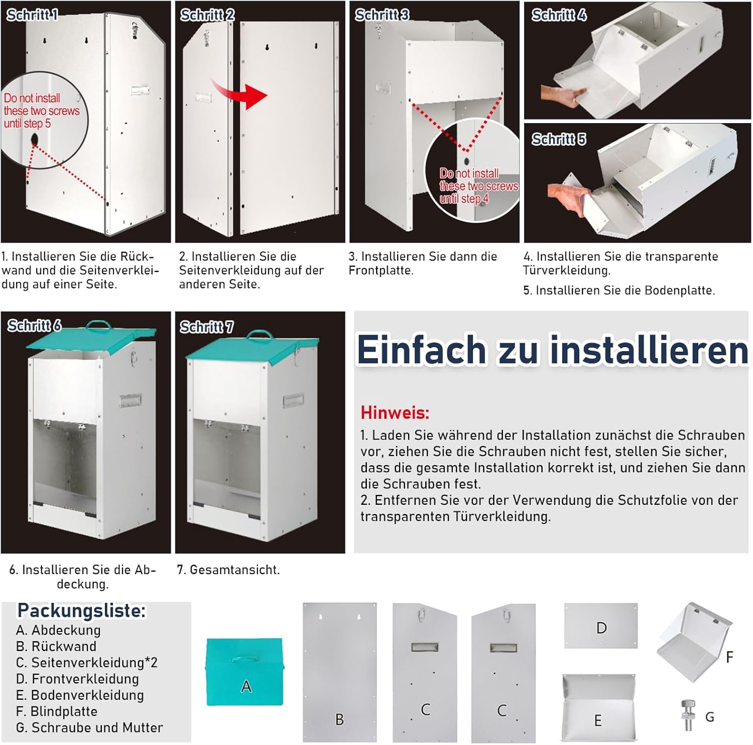 Futterautomat für Hunde - Fassungsvermögen 22 kg, mit Deckel Zum Schutz des Futters, Nagetiersicheres Design, Geeignet für den Außeneinsatz (70X30X40)