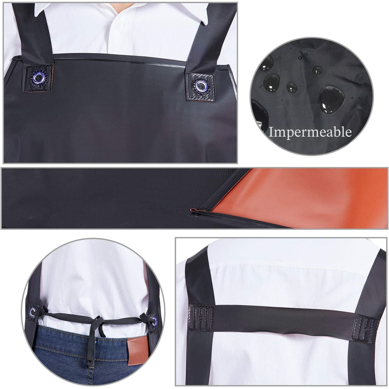 Nanxson Delantal impermeable ajustable de goma para trabajo carnicero CF3109