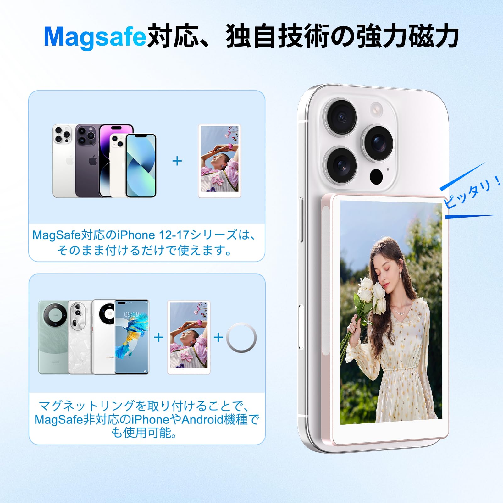 Amazon.co.jp: MAGEX iphone 17 自撮りモニター 4インチ 超薄型 7.8mm 