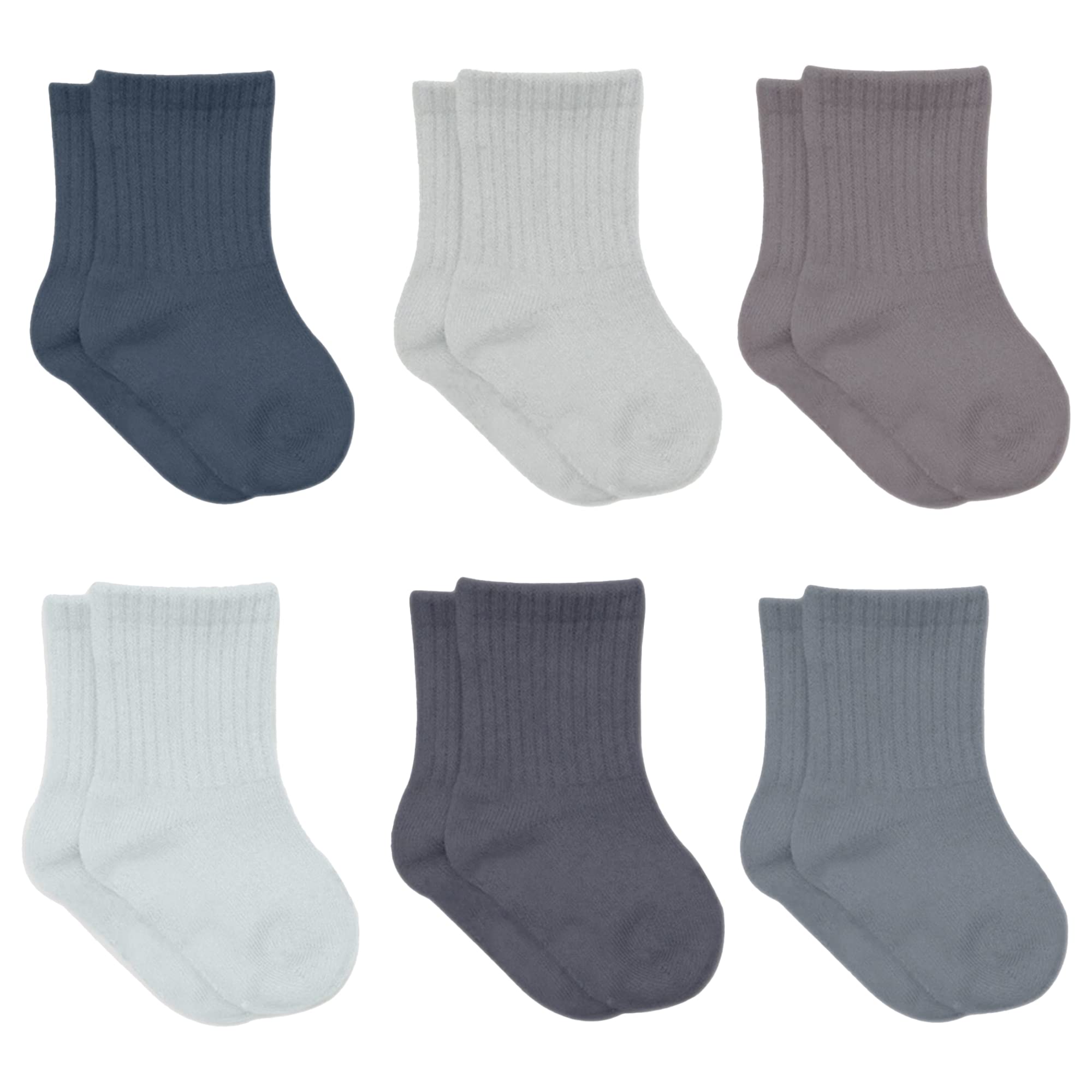 bistyle Baby Grip Ankle Socks 6 Pairs | Newborn Infant Toddlers Socks Organic Cotton | Kids Boys Girls Ankle Socks (as8, age, 2_years, 3_years, Anthracite)