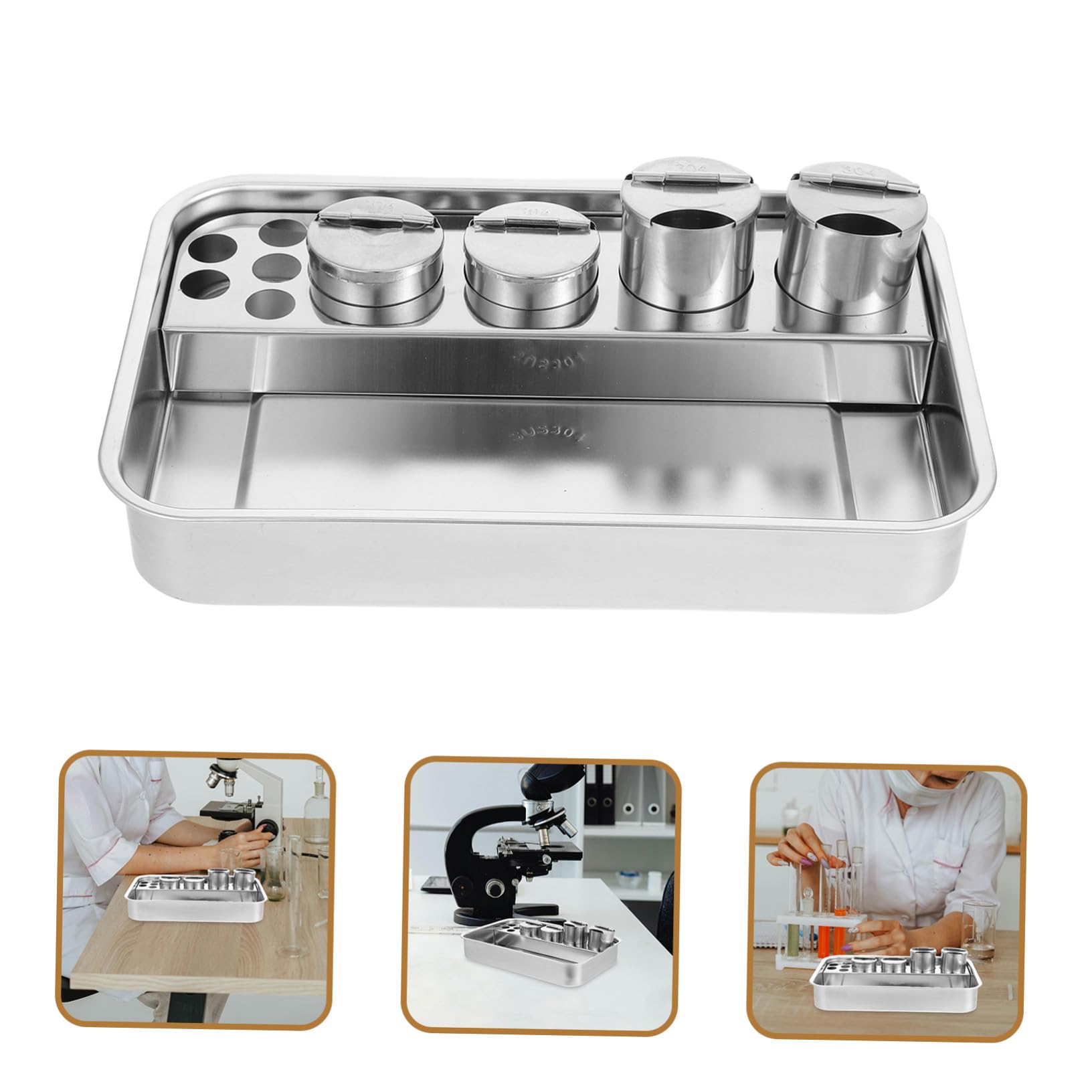 Cabilock Plateau Rectangulaire En Acier Inoxydable Pour Matériel Médical Assiette Pour Instruments Chirurgicaux Et Rangement