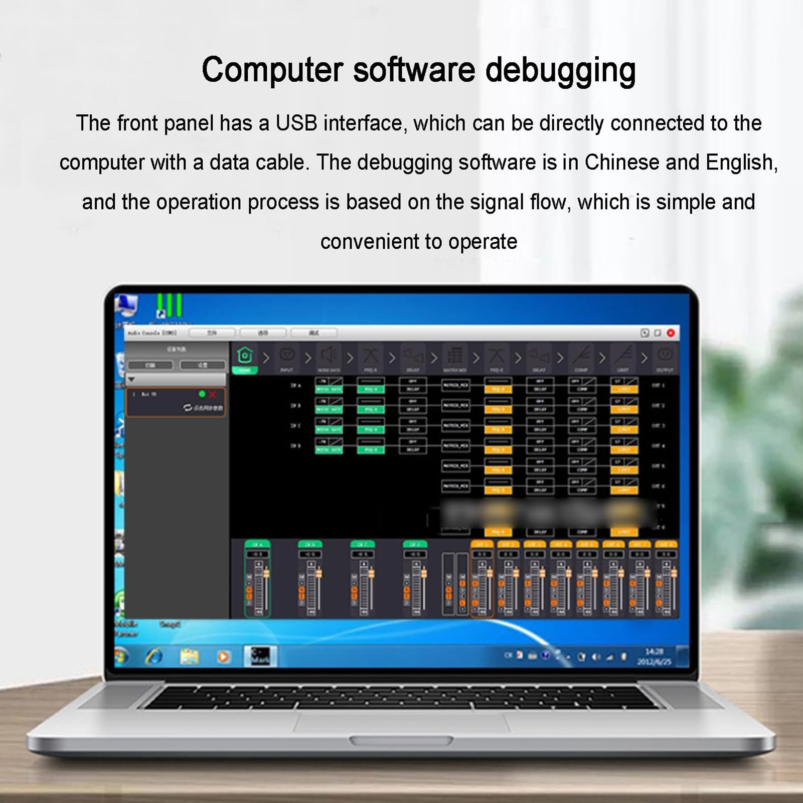 Procesador De Audio Digital Profesional, Procesador De Karaoke De 32 Bits Con 16 Modos Preestablecidos, Interfaz Para Pc, Prevención De Acoples, Altavoz Con Equipo De Sonido Dsp Para Escenario