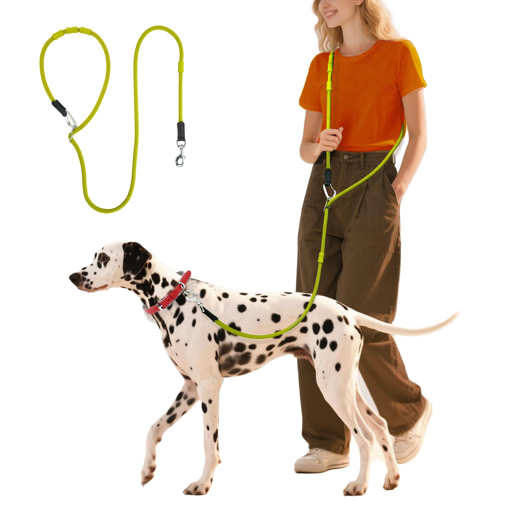 BeauGo Hand Free Dog Leash,Shoulder Dog Leash,Adjustable Belt with Double Handle, The Perfect Choice for Running and Walking Dogs,Suitable for Small,Medium and Large Slip Leads for Dogs7.8FT(Green)
