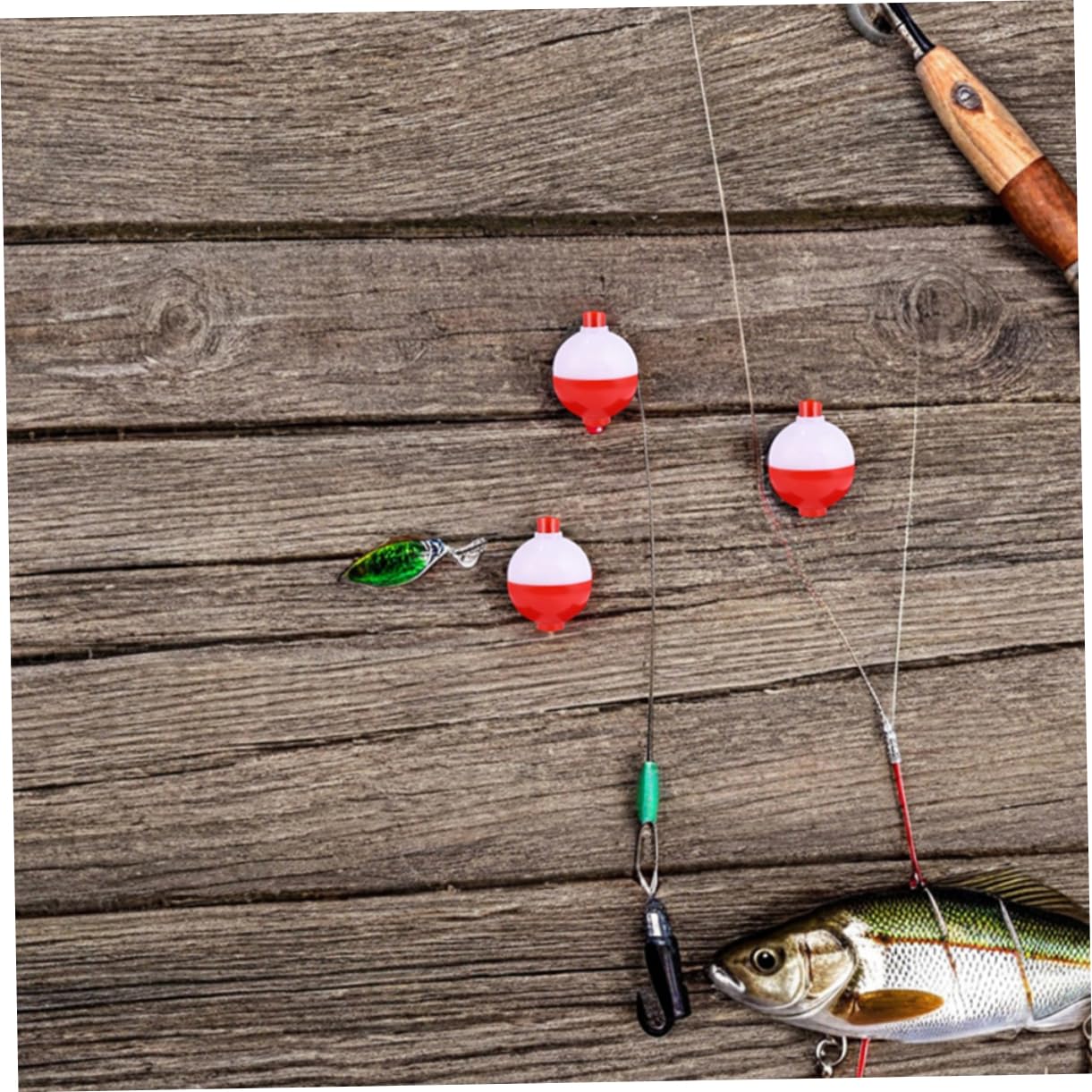 Toyvian Galleggianti Rotondi da Pesca in Plastica 50 Pezzi, Facili da Assemblare e Sostituire, Accessori per Esche per Pesca Esche in Acqua Dolce e Salata