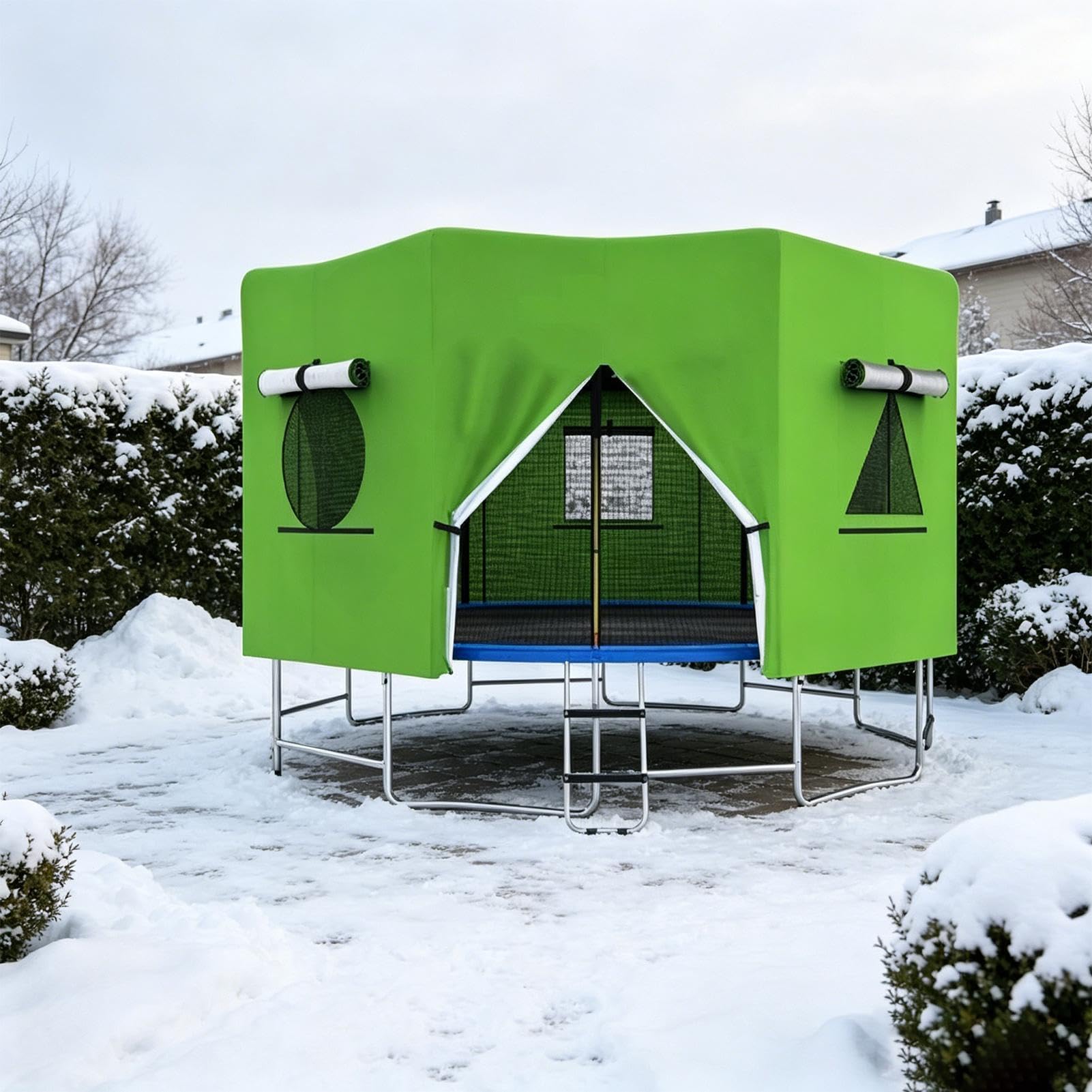 Trampolin Zeltabdeckung Outdoor UV-Blockierung Winddicht Luftstrom-Überdachung inkl | Trampolin-Dach für Spielplatz, Fitnessstudio, Terrasse, Hof, Outdoor, Camping, Hinterhof, Indoor