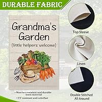 Vista 4 de Hafhue Grandma's Garden Little Helpers - Bandera de bienvenida para jardín, 12 x 18 pulgadas, doble cara para decoración de césped para exteriores