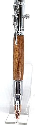 Miniatura 4 de (1 bolígrafo) 30 Calibre CROMO Bolt Action Pen Kit Completed Pen con brújula en acabado de madera lisa