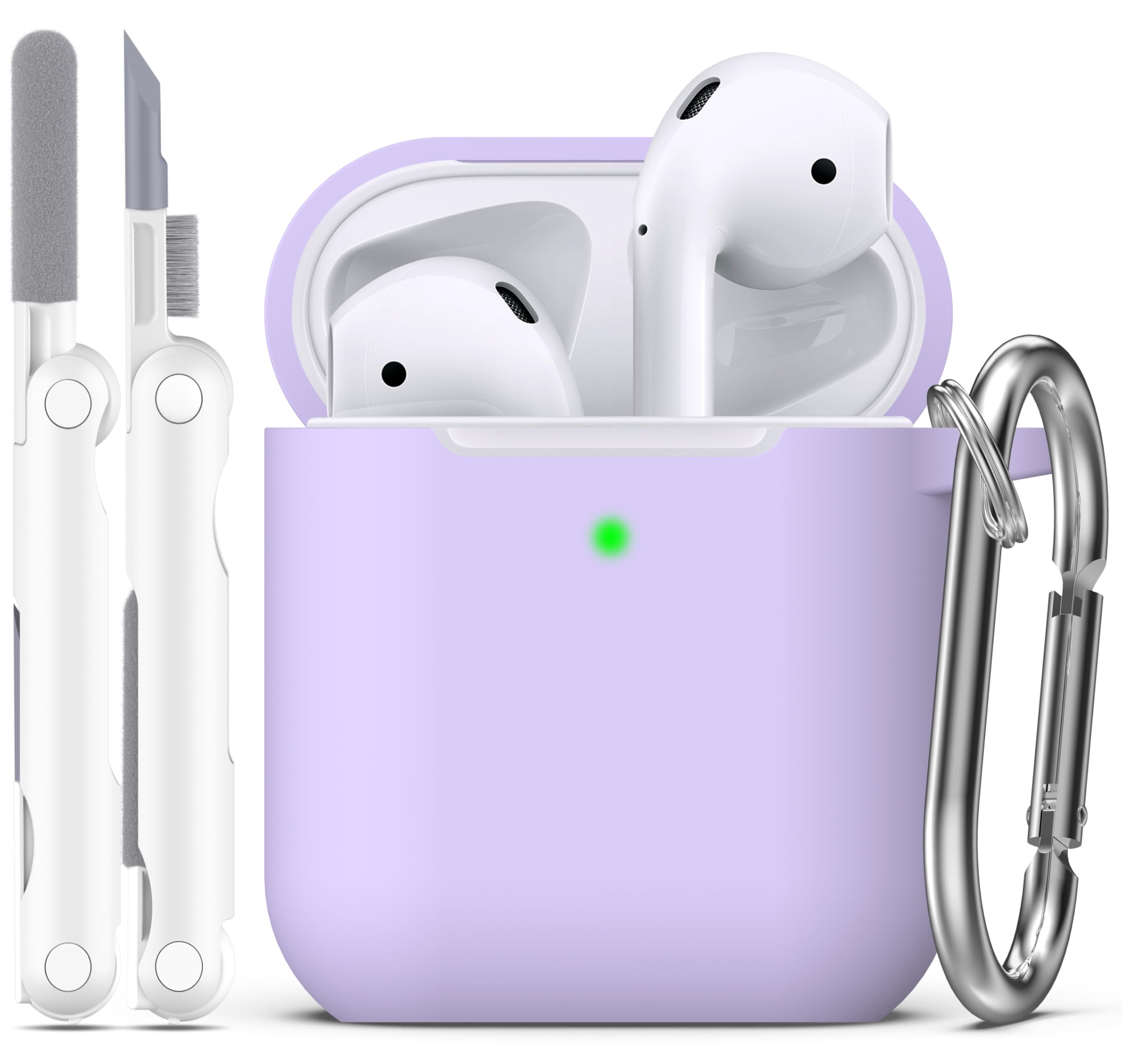 R-fun Funda para AirPods 4 con Kit de Limpieza, Case de Silicona Suave con Llavero, Funda Protectora Completa para Hombres y Mujeres, Compatible con Apple Latest Airpods 4th, Rojo — view 11