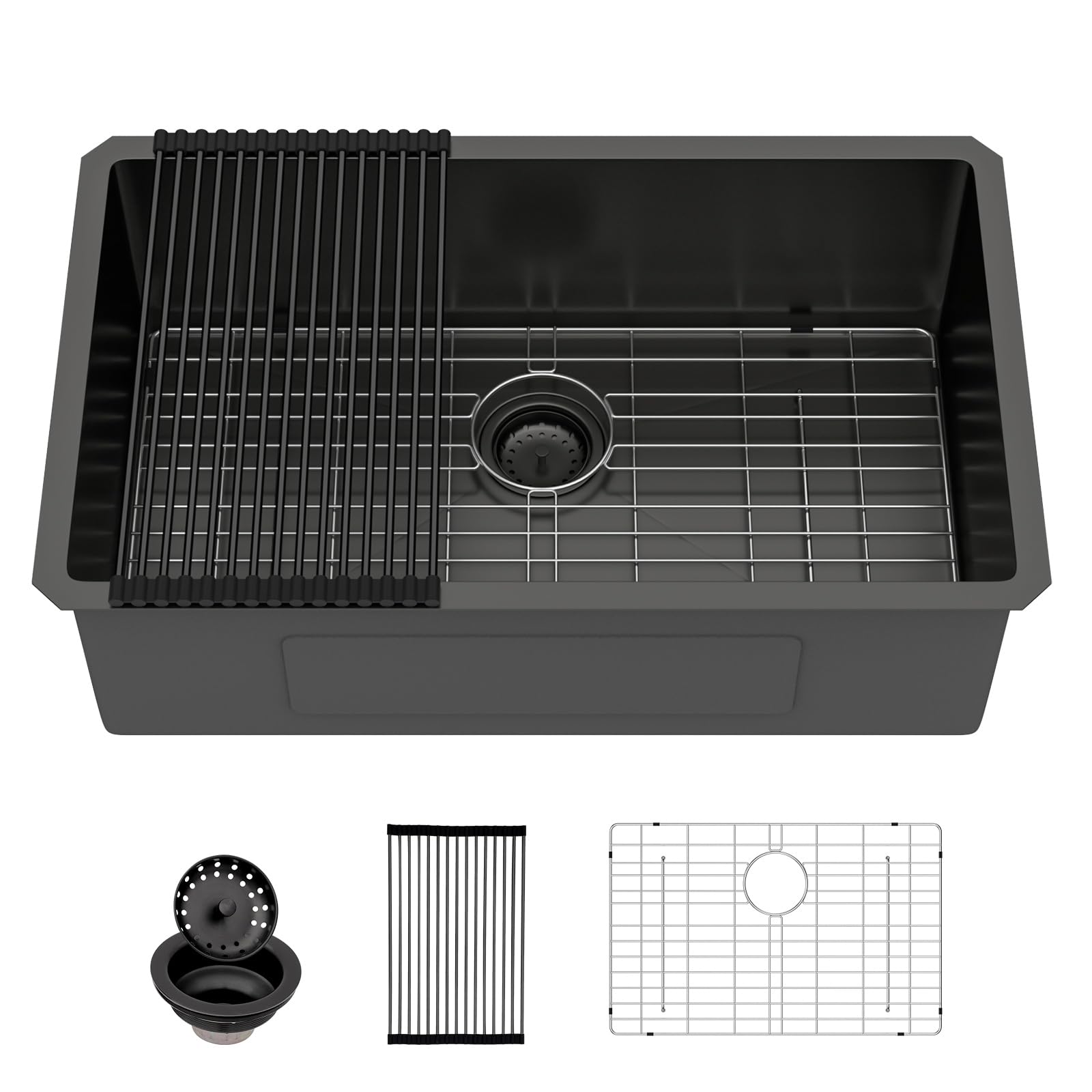 Sarlai 28 Matte Black Undermount Sink