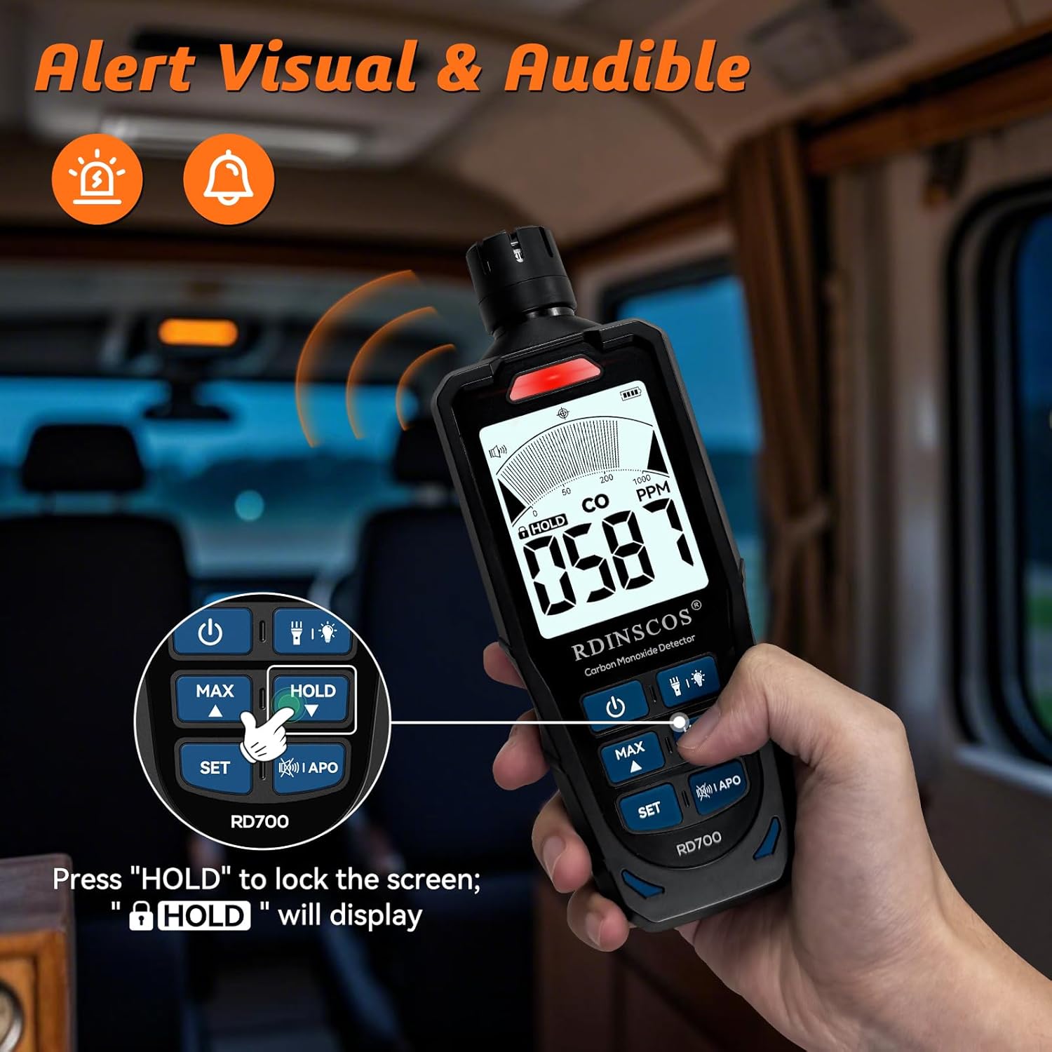 Rechargeable Portable Carbon Monoxide Detector – Handheld CO Meter for Home, Travel, and Vehicle Safety (1) - Image 6