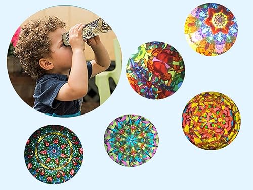 Miniatura 9 de ZOMTOP Paquete de 2 caleidoscopios clásicos de juguete mágico giratorio caleidoscopio elástico largo mundo caleidoscopio juguete educativo