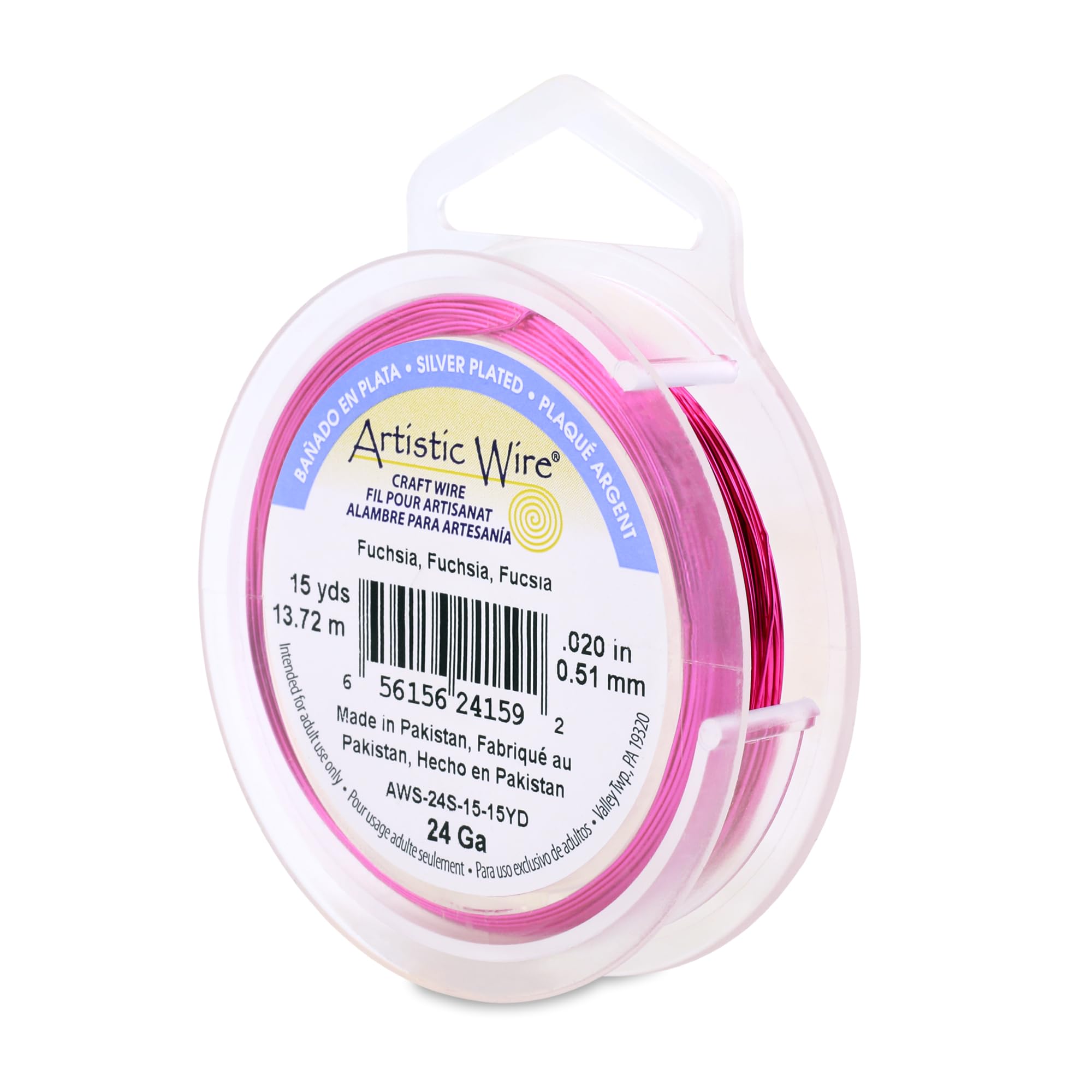 Fil argenté fuchsia 24 gauge Beadalon idéal pour ateliers bijoux créatifs