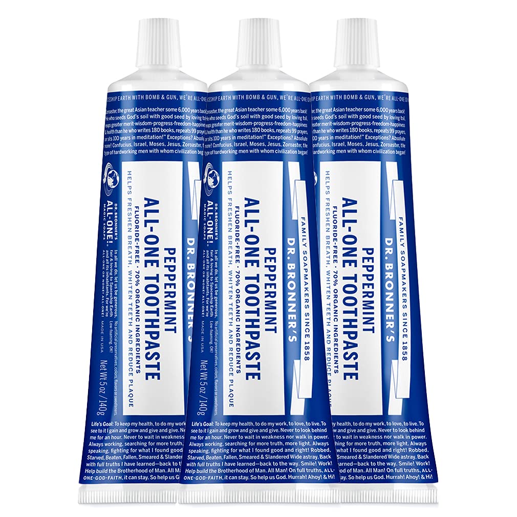 DR. BRONNER'S Peppermint AllONE Toothpaste 140g Amazon.co.uk Health