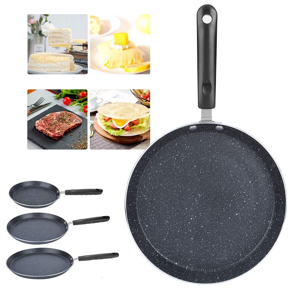 ALIMOTA6 Inch Non-Stick Frying Pan, Induction Omelette Frying Pan for All Hobs, Even Heating, Black