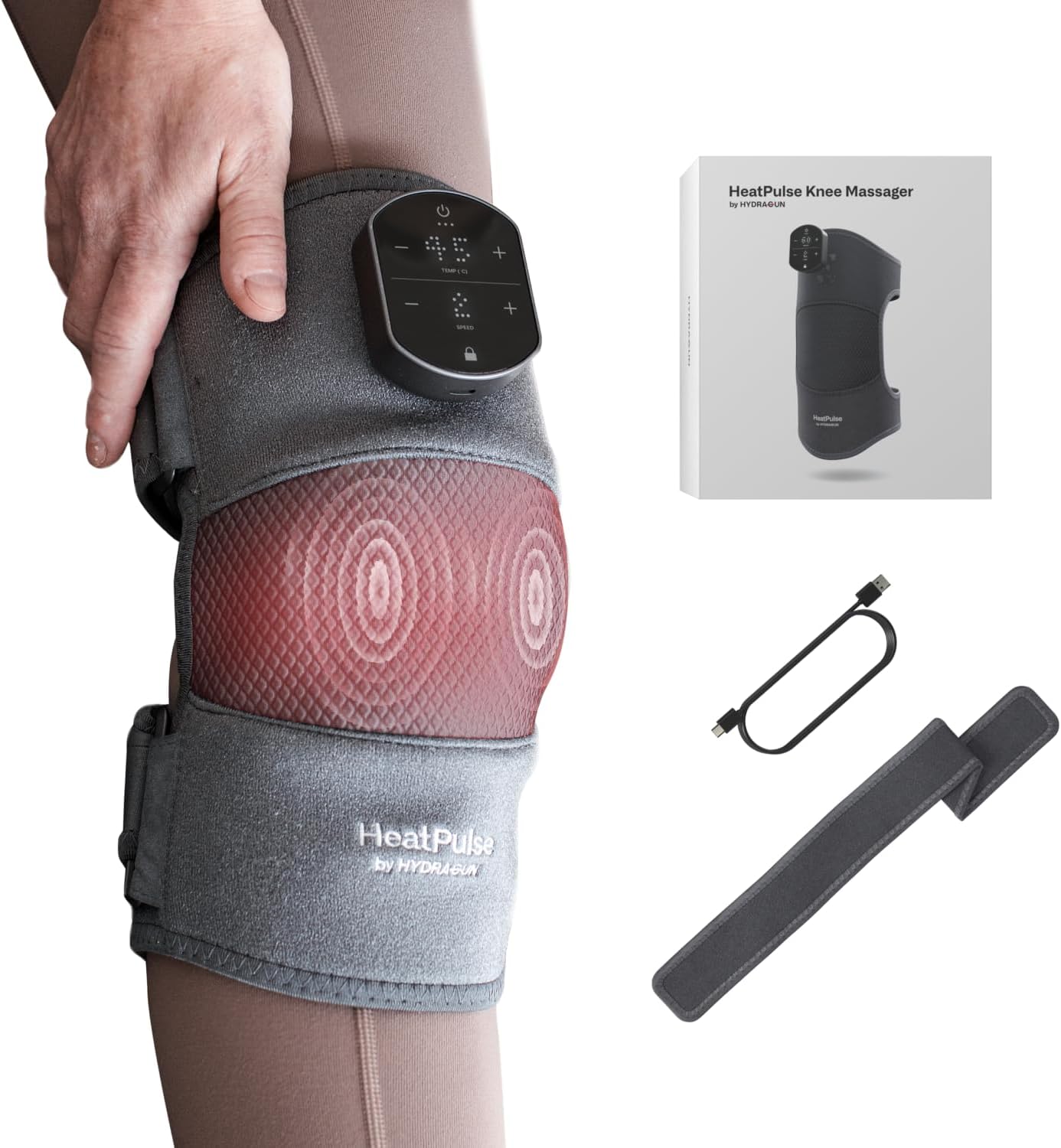 HYDRAGUN HeatPulse Knee Massager with Heat and Compression Knee Pain
