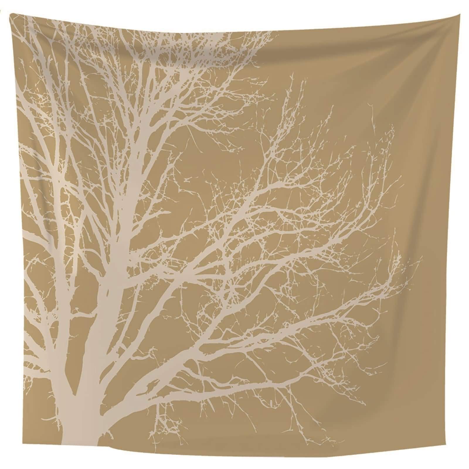 Arbre jaune tenture murale chambre et salon style contemporain en toile