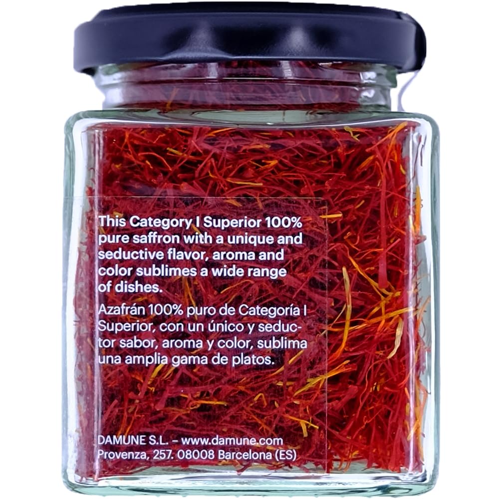 DAMUNE Zafferano Premium in Pistilli Mediterranean - Categoria I Superiore - 20g con Mortaio