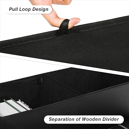 Miniatura 7 de Banco otomano plegable de almacenamiento de 43 pulgadas, reposapiés acolchado para dormitorio, sala de estar, piel sintética, color negro