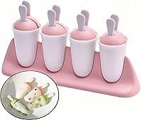 Vista 8 de Popsicle Mold Set for Kids 8 Pieces Silicone Popsicle Maker Ice Cream Molds DIY Frozen Ice Pop Molds Kitchen Accessories Easy Release Breastmilk