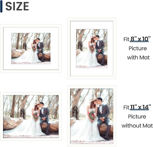 Miniatura 6 de ENJOYBASICS Portarretratos de 11 x 14 pulgadas, póster de 8 x 10 pulgadas con paspartú o de 11 x 14 pulgadas sin paspartú, marcos de fotos para
