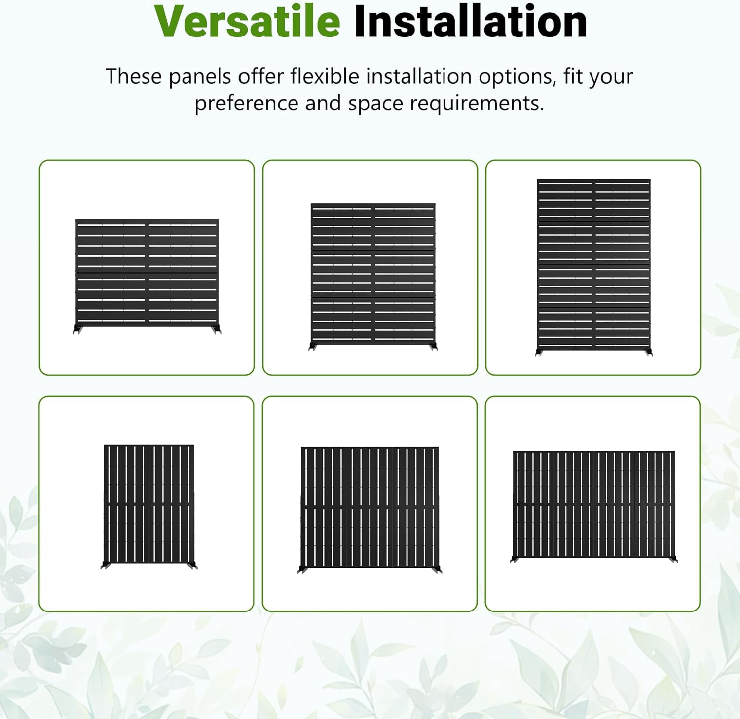 DoCred 2 Pack Metal Privacy Screen, 71" H X 45.7" W Freestanding Rustproof Steel Privacy Panels, Metal Outdoor Privacy Screens Decorative Fence with Stand for Deck, Patio, Backyard & Balcony