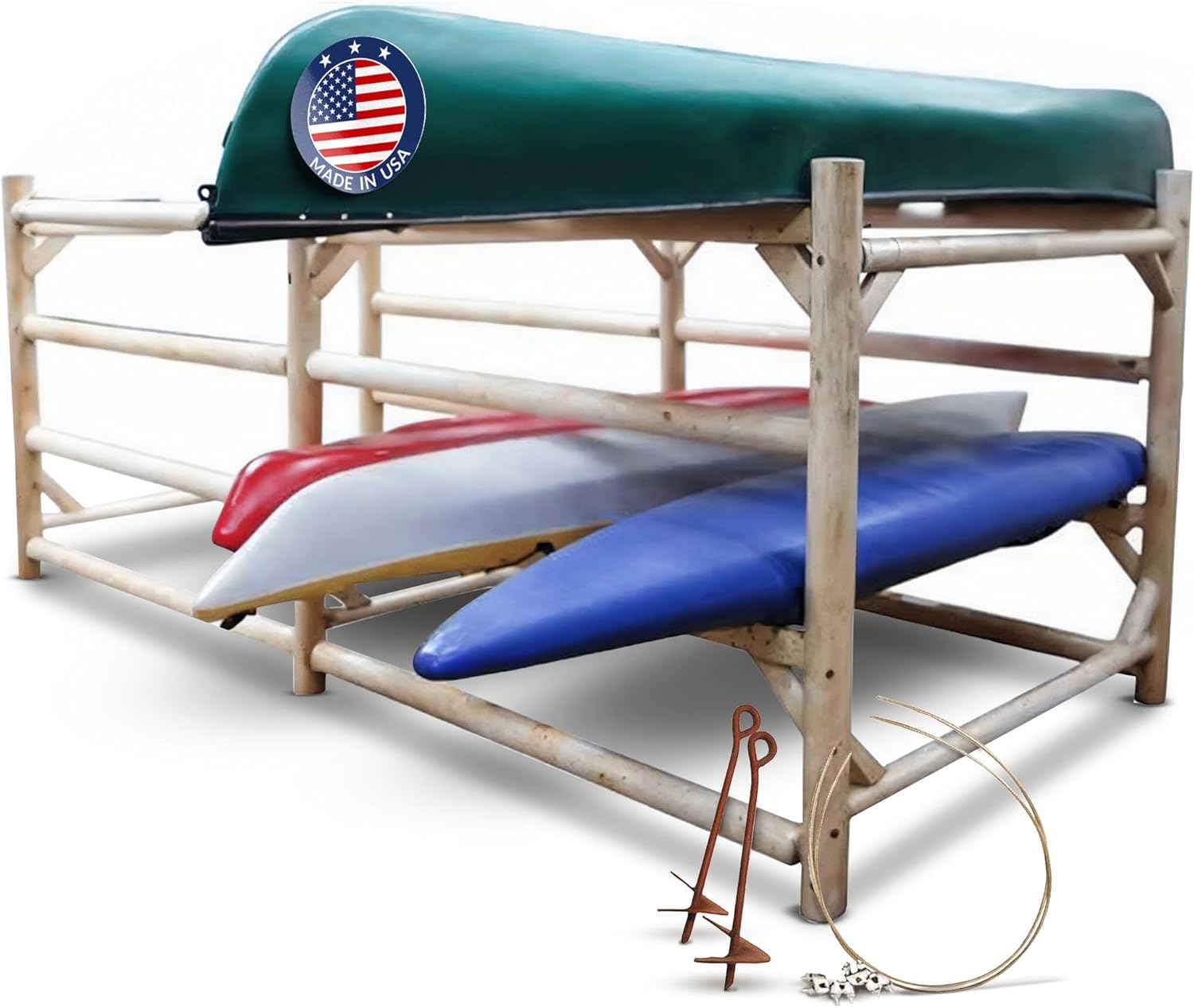 24 Kayaks or Multiple Canoe Log Rack, SUP Outdoor Storage Racks, Surfboard Stand, Fishing Canoe Racks, Kayak Holder, Freestanding Heavy Duty Kayaks Storage