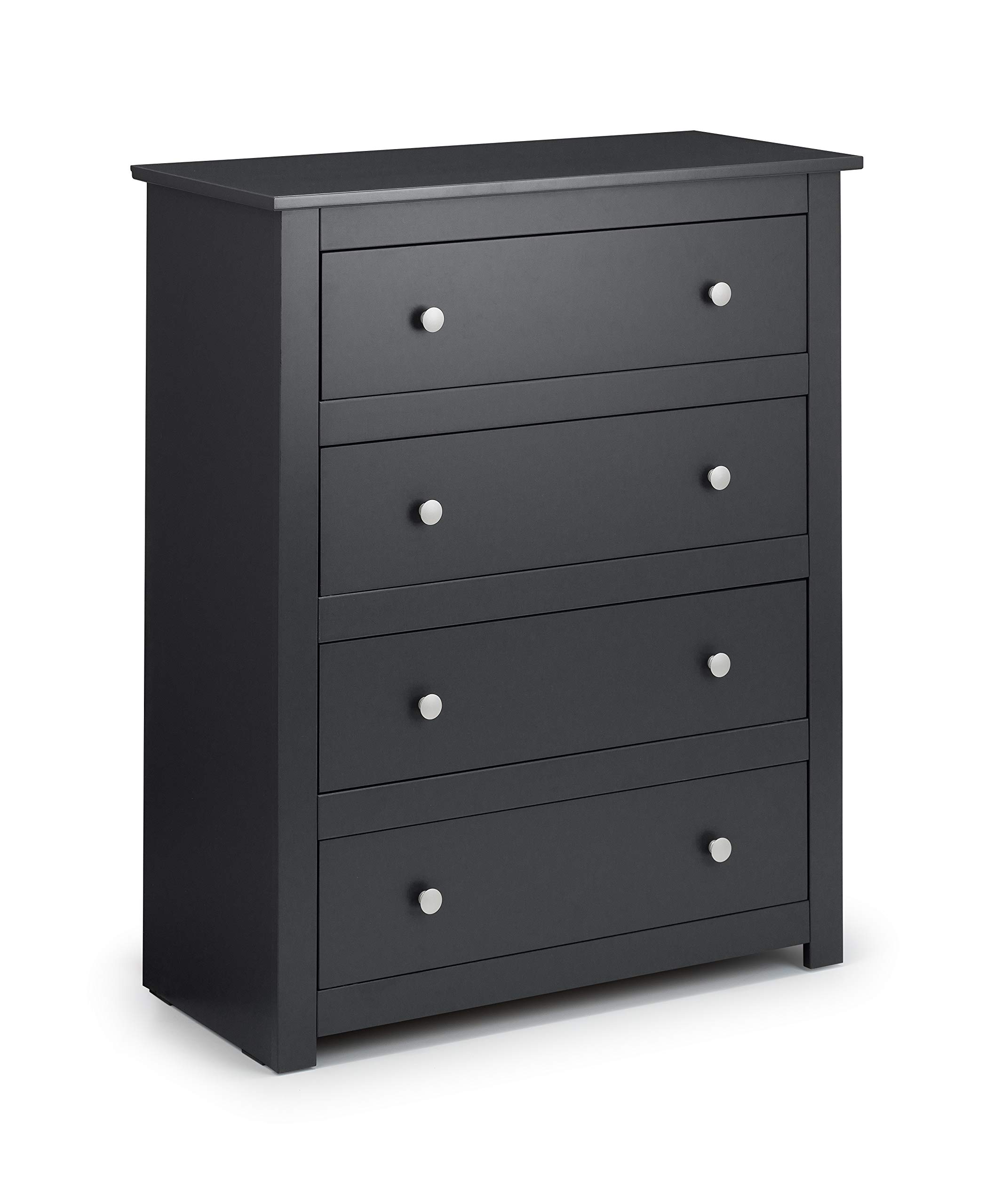 Julian Bowen Commode à 4 tiroirs Radley, anthracite