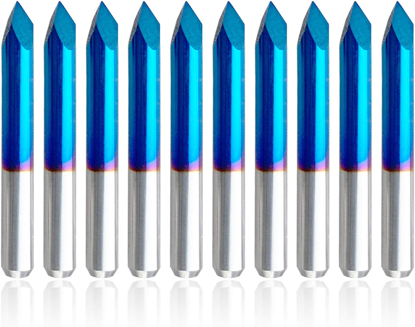 FoxAlien Each Angle 0.1mm Taper Engraving, V-Bit, End Mill, CNC Router Bit, 1/8" (3.175mm) Shank, Nanoparticle Coating Sharp, Pyramid Bit, Acrylic, Wood, MDF, Aluminum Lettering Sign Making (60°*0.1)