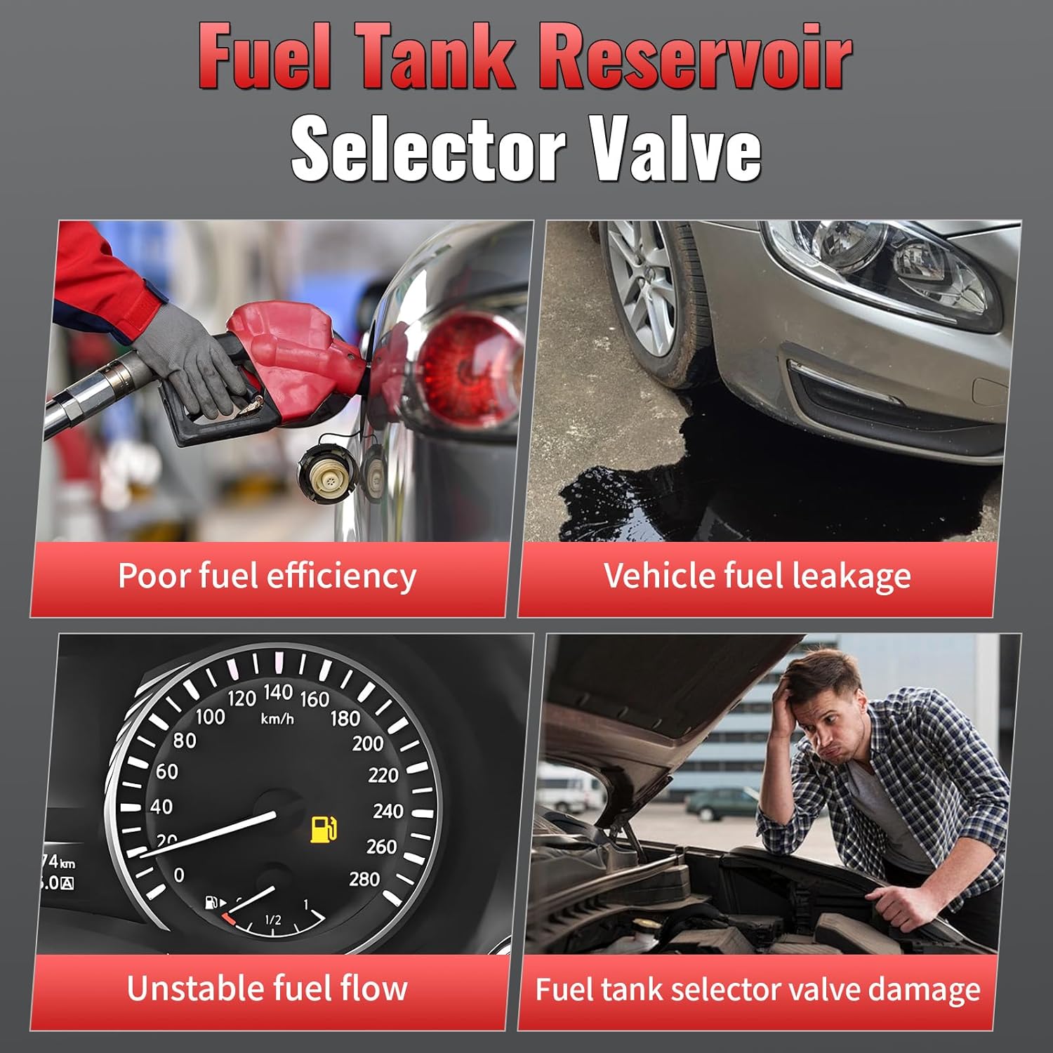 7707034010 Fuel Tank Selector Valve with Hose Compatible with Toyota Tundra 2008-2020, Sequoia 2008-2018, Fuel Tank Reservoir Selector Valve Assembly Reference Number 77070-34010