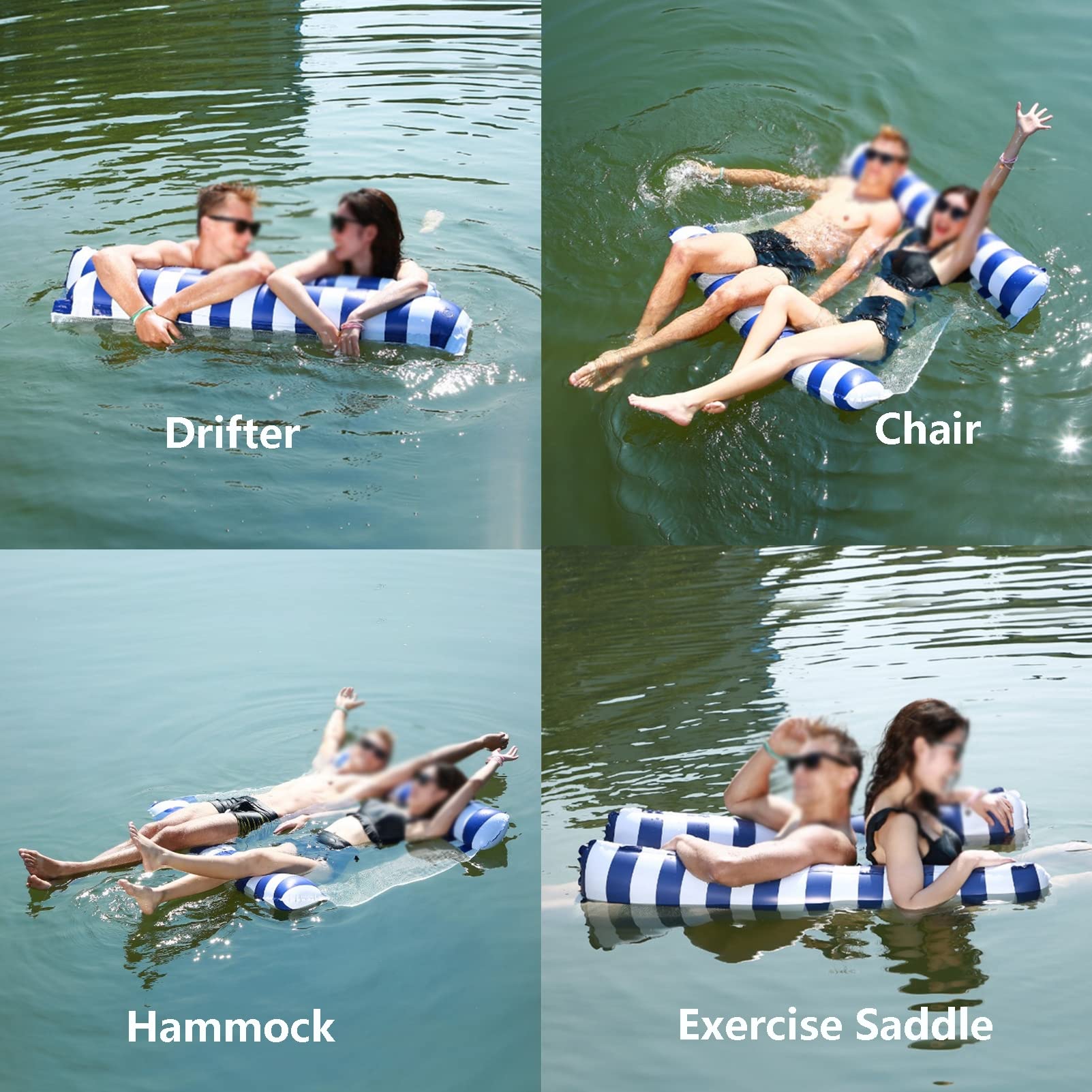 Hamaca Inflable De Piscina 4 En 1 - Flotador De Agua De PVC De 140x70 Cm Para Adultos Y Niños, Ideal Para Playa Y Piscina
