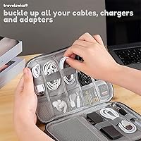 Vista 7 de Travel Case Carry Pouch Electronic Accessories Organizer Portable Waterproof Double Layers All-in-One Storage Bag for Power Bank USB Cable Mouse