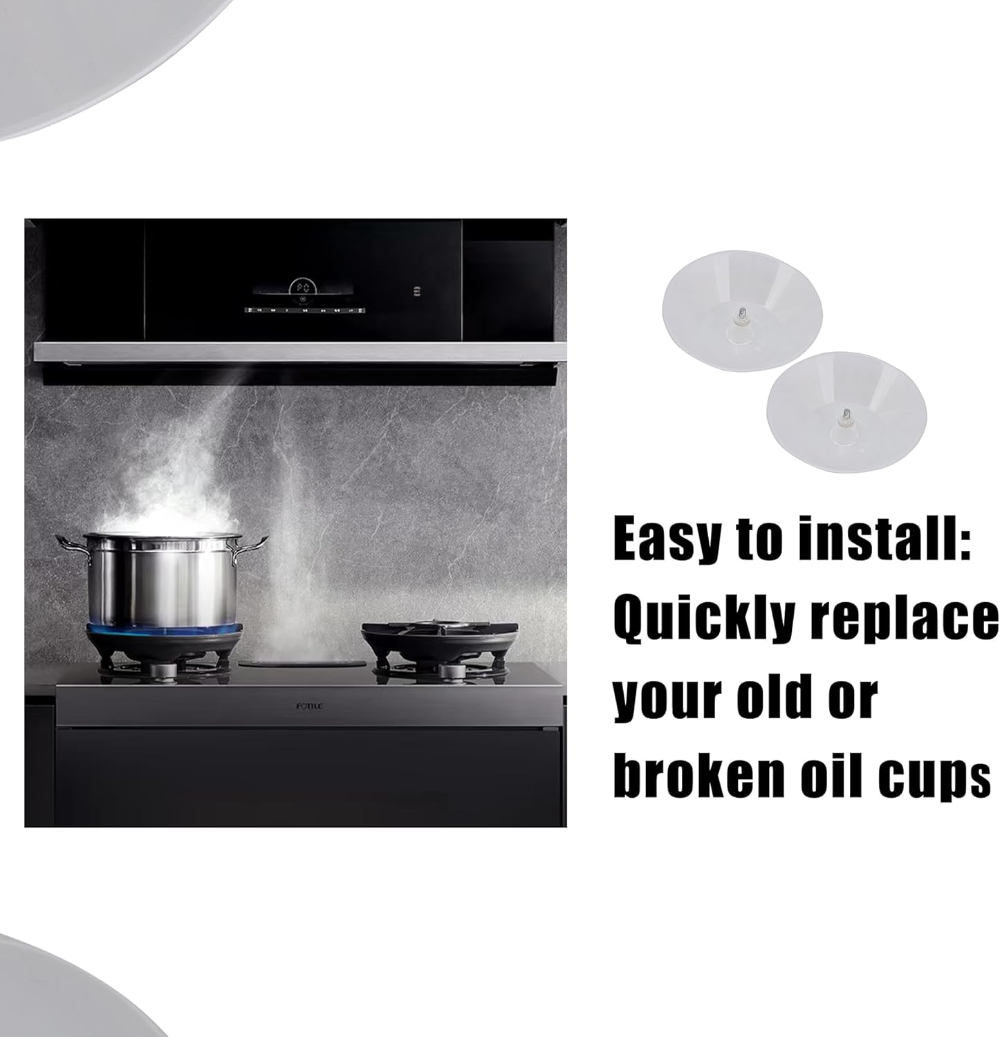 2pcs Plastic Hood Oil Cup Oil Collecting Cup for Kitchen Replacement Screw Width 0.18Inch