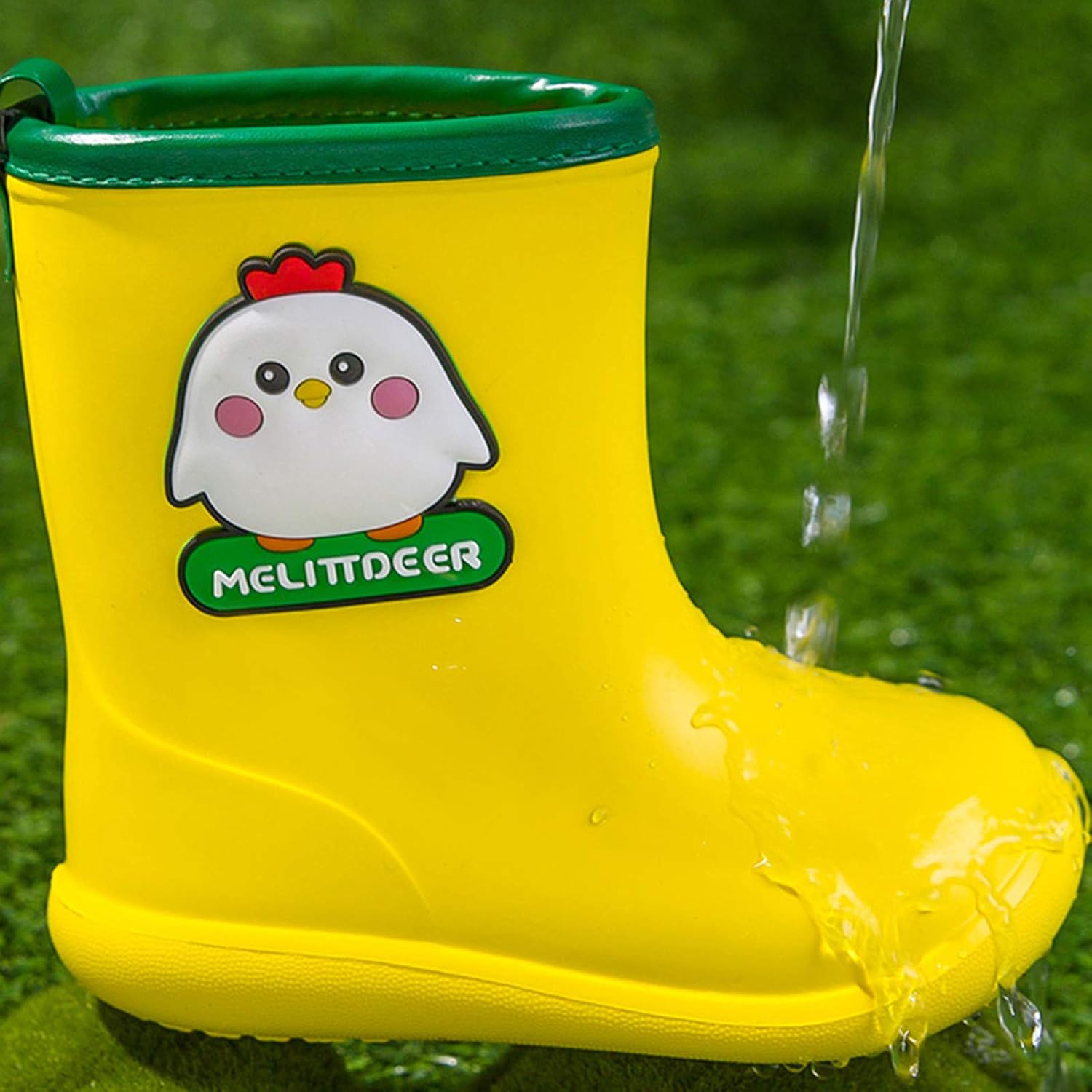 POLG Children's Spring Cartoon Waterproof Rain Boots for Little Kids Toddler Baby Boys Girls Anti-Slip Ankle Jelly Rainshoes